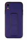 Mey İthalat®  iPhone XR Kılıf Coco Deri Standlı Kapak - Mor