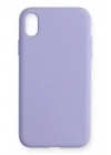 Mey İthalat®  iPhone XR Kılıf Nano içi Kadife Silikon - Lila