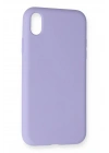 Mey İthalat®  iPhone XR Kılıf Nano içi Kadife Silikon - Lila