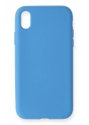 Mey İthalat®  iPhone XR Kılıf Nano içi Kadife Silikon - Mavi