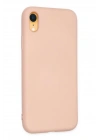 Mey İthalat®  iPhone XR Kılıf Nano içi Kadife Silikon - Pudra