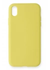 Mey İthalat®  iPhone XR Kılıf Nano içi Kadife Silikon - Sarı