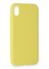 Mey İthalat®  iPhone XR Kılıf Nano içi Kadife Silikon - Sarı