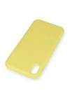 Mey İthalat®  iPhone XR Kılıf Nano içi Kadife Silikon - Sarı