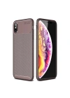 Mey İthalat®  iPhone XS Max Kılıf Auto Focus Karbon Kapak - Kahverengi