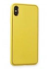 Mey İthalat®  iPhone XS Max Kılıf Coco Deri Silikon Kapak - Sarı