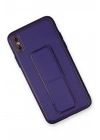 Mey İthalat®  iPhone XS Max Kılıf Coco Deri Standlı Kapak - Mor