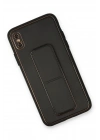 Mey İthalat®  iPhone XS Max Kılıf Coco Deri Standlı Kapak - Siyah