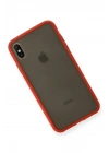 Mey İthalat®  iPhone XS Max Kılıf Montreal Silikon Kapak - Kırmızı