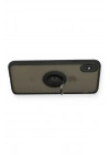 Mey İthalat®  iPhone XS Max Kılıf Montreal Yüzüklü Silikon Kapak - Siyah