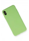 Mey İthalat®  iPhone XS Max Kılıf Nano içi Kadife Silikon - Açık Yeşil