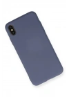 Mey İthalat®  iPhone XS Max Kılıf Nano içi Kadife Silikon - Gri
