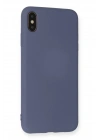 Mey İthalat®  iPhone XS Max Kılıf Nano içi Kadife Silikon - Gri