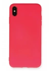Mey İthalat®  iPhone XS Max Kılıf Nano içi Kadife Silikon - Koyu Pembe