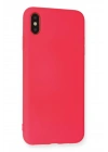 Mey İthalat®  iPhone XS Max Kılıf Nano içi Kadife Silikon - Koyu Pembe
