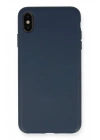 Mey İthalat®  iPhone XS Max Kılıf Nano içi Kadife Silikon - Lacivert