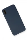 Mey İthalat®  iPhone XS Max Kılıf Nano içi Kadife Silikon - Lacivert