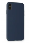 Mey İthalat®  iPhone XS Max Kılıf Nano içi Kadife Silikon - Lacivert
