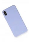 Mey İthalat®  iPhone XS Max Kılıf Nano içi Kadife Silikon - Lila