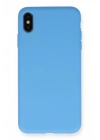 Mey İthalat®  iPhone XS Max Kılıf Nano içi Kadife Silikon - Mavi