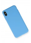 Mey İthalat®  iPhone XS Max Kılıf Nano içi Kadife Silikon - Mavi