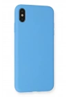 Mey İthalat®  iPhone XS Max Kılıf Nano içi Kadife Silikon - Mavi