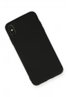 Mey İthalat®  iPhone XS Max Kılıf Nano içi Kadife Silikon - Siyah