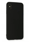 Mey İthalat®  iPhone XS Max Kılıf Nano içi Kadife Silikon - Siyah