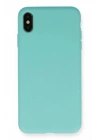 Mey İthalat®  iPhone XS Max Kılıf Nano içi Kadife Silikon - Turkuaz