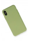 Mey İthalat®  iPhone XS Max Kılıf Nano içi Kadife Silikon - Yeşil