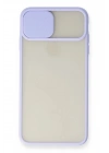Mey İthalat®  iPhone XS Max Kılıf Palm Buzlu Kamera Sürgülü Silikon - Lila