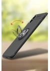 Mey İthalat®  iPhone XS Max Kılıf Range Yüzüklü Silikon - Mavi
