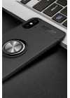 Mey İthalat®  iPhone XS Max Kılıf Range Yüzüklü Silikon - Siyah