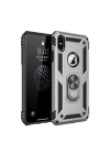 Mey İthalat®  iPhone XS Max Kılıf Sofya Yüzüklü Silikon Kapak - Gümüş