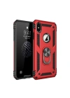 Mey İthalat®  iPhone XS Max Kılıf Sofya Yüzüklü Silikon Kapak - Kırmızı