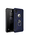 Mey İthalat®  iPhone XS Max Kılıf Sofya Yüzüklü Silikon Kapak - Lacivert