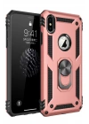 Mey İthalat®  iPhone XS Max Kılıf Sofya Yüzüklü Silikon Kapak - Rose