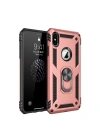 Mey İthalat®  iPhone XS Max Kılıf Sofya Yüzüklü Silikon Kapak - Rose