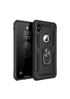 Mey İthalat®  iPhone XS Max Kılıf Sofya Yüzüklü Silikon Kapak - Siyah