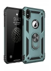 Mey İthalat®  iPhone XS Max Kılıf Sofya Yüzüklü Silikon Kapak - Yeşil