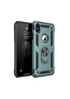 Mey İthalat®  iPhone XS Max Kılıf Sofya Yüzüklü Silikon Kapak - Yeşil