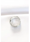 Mey İthalat® Kalın Silver Renk Ayarlanabilir Yüzük