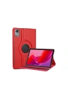 Mey İthalat®  Lenovo Tab M11 TB330FU 360 Tablet Deri Kılıf - Kırmızı