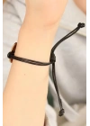 Mey İthalat® LOVE (Aşık) Siyah Deri İpli Unisex Mood Bileklik