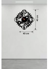 Mey İthalat® Mekanik Dişli Çark Tasarım Ahşap Duvar Saati - 40x40 cm Steampunk Dekor