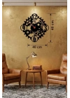 Mey İthalat® Mekanik Dişli Çark Tasarım Ahşap Duvar Saati - 40x40 cm Steampunk Dekor