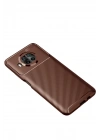 Mey İthalat®   Mi 10T Lite Kılıf Auto Focus Karbon Kapak - Kahverengi
