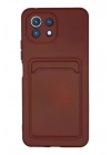 Mey İthalat®   Mi 11 Kılıf Kelvin Kartvizitli Silikon - Bordo