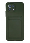 Mey İthalat®   Mi 11 Kılıf Kelvin Kartvizitli Silikon - Koyu Yeşil