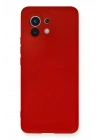 Mey İthalat®   Mi 11 Kılıf Nano içi Kadife Silikon - Kırmızı